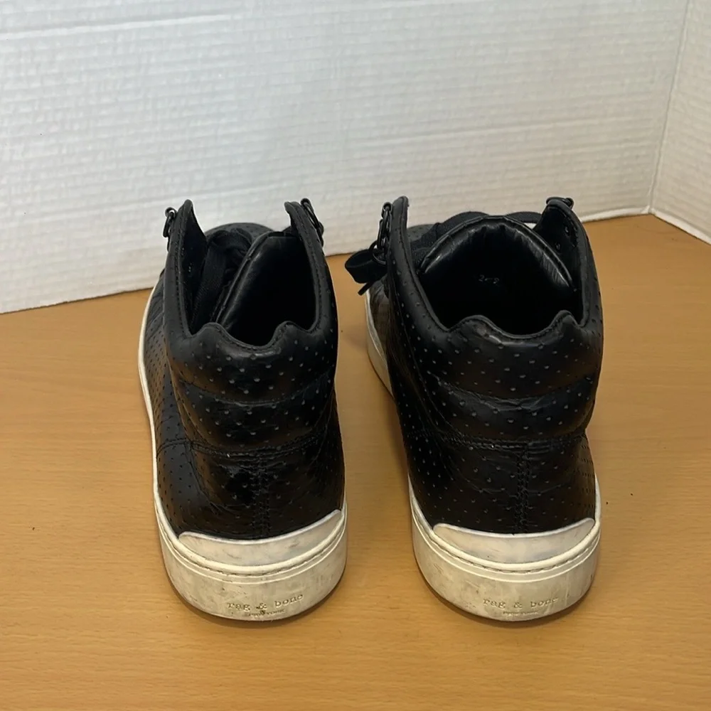Rag & Bone Womens High Top Lace‎ Up Leather Sneakers Black Size 42-9